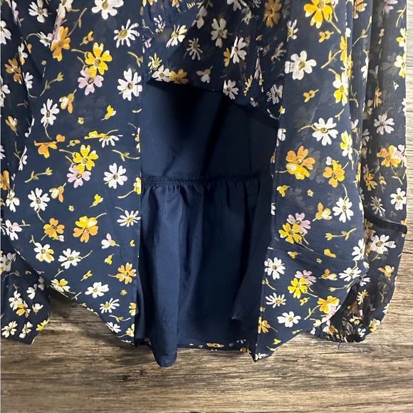 Madewell Yellow and Blue Peplum Blouse - Picture 8 of 11